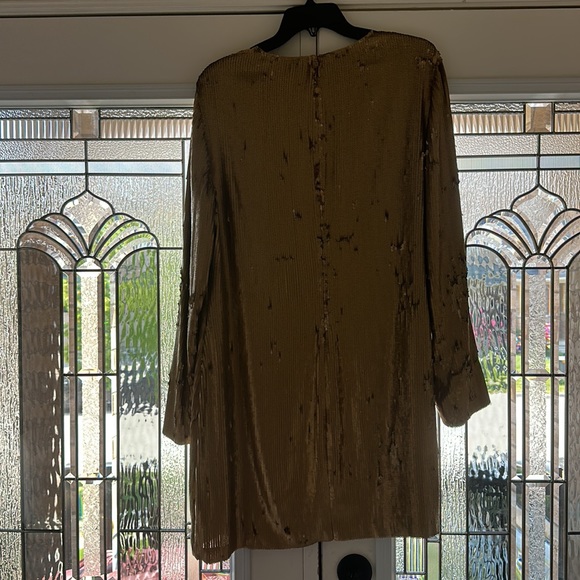 Diane von Fürstenberg gold mini dress size 14 - Picture 3 of 4